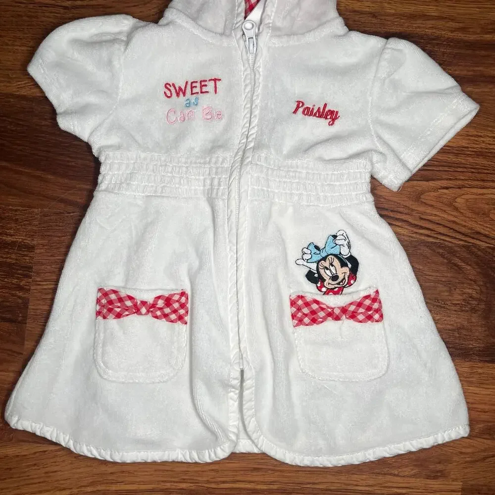 Disney Minnie Mouse Hooded Swim Beach Cover-Up Dress Paisley Monogrammed